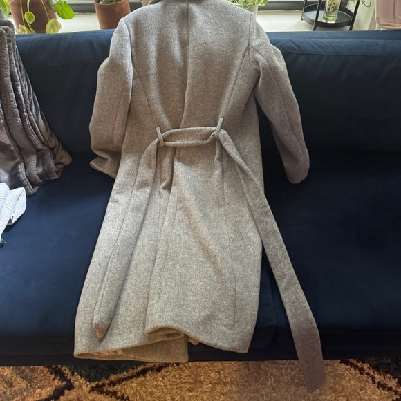 Club Monoco Baylee Long Wrap Wool Coat Gray Size S - Picture 10 of 15